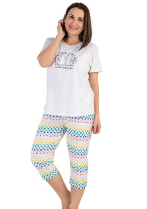 Piżama Damska Vienetta bawełna +Size 3XL krótki rękaw