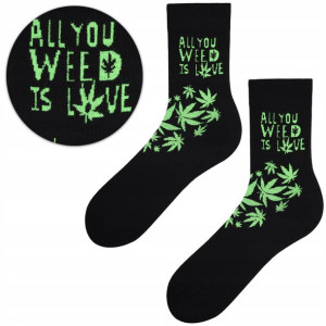 Skarpety męskie Marilyn marihuana nadruk z napisem