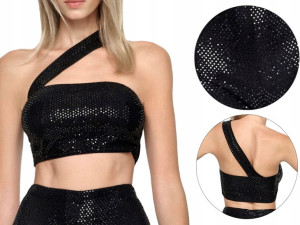 Cekinowy top damski na jedno ramię Luna Poupee M