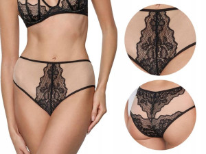 Tiulowo-koronkowe pełne figi damskie Bianca Poupee