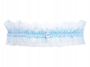 Tiulowa podwiązka z kryształkiem Blue Dream 03