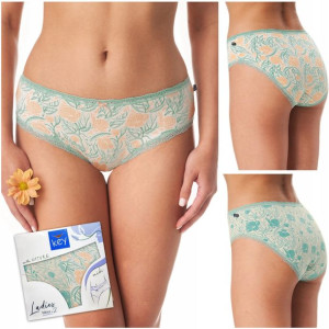 Figi damskie bawełniane w kwiaty LPC 989 XL