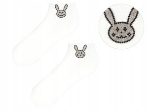 Damskie skarpetki z błyszczącą głową królika Bunny