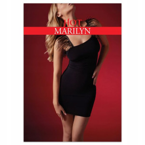 Dopasowana sukienka Marilyn mini z piórkami H13