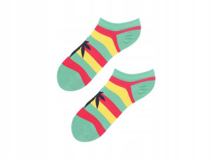 Skarpetki stopki męskie w kolorowe paski Cannabis