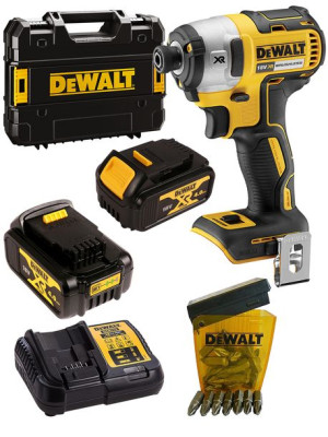 Zakrętarka Udarowa Dcf887 18v 2x4ah Dewalt + Bity