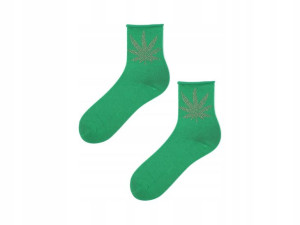 Skarpetki z błyszczącym liściem Cotton Green Relax