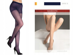 Półmatowe Rajstopy Super 15 Marilyn DARK BLUE 4-L
