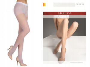 Półmatowe Rajstopy Super 15 Marilyn BIANCO 2-S