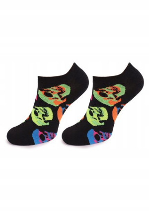 Bawełniane stopki męskie w czaszki Fluo Skulls