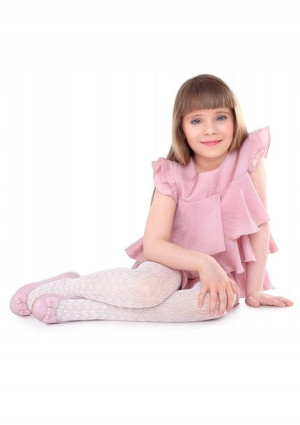Ażurowe rajstopy dziecięce Cindy 274 BIANCO 98/122