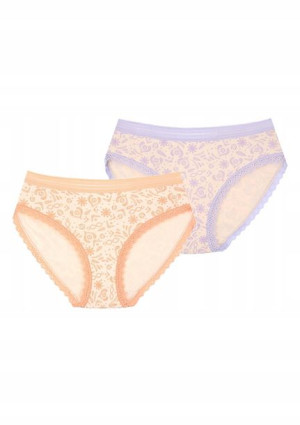 Wzorzyste bawełniane figi damskie bikini XXL
