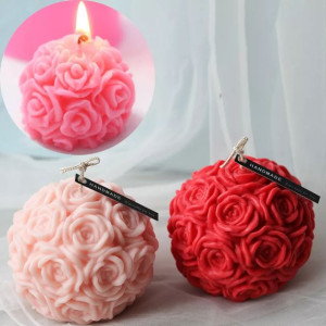 Świeca kula BIG ROSE wosk sojowy GS00013
