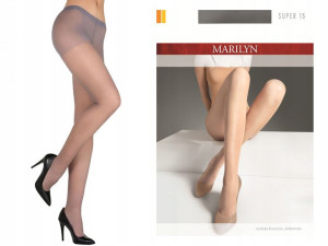 MARILYN Rajstopy klasyczne z lycry SUPER 15 grigio
