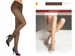 MARILYN Rajstopy klasyczne z lycry SUPER 15 caffe