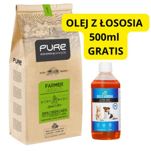PURE Farmer adult Lamb 12kg + Olej z łososia 500ml