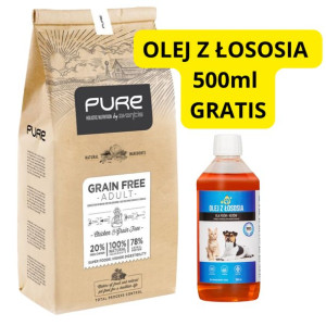 PURE Grain Free Adult 12kg + Olej z łososia 500ml