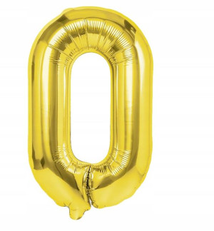 Balon foliowy 0 złoty 100 cm urodziny