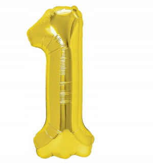 Balon foliowy 1 złoty 100 cm urodziny