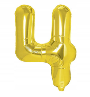 Balon foliowy 4 złoty 100 cm urodziny
