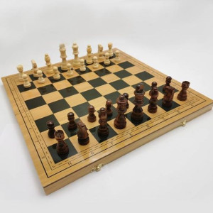 Duże Prezentowe Magnetyczne Szachy Drewniane 39cm