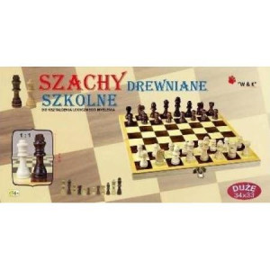 Szachy szkolne drewniane 34x33cm