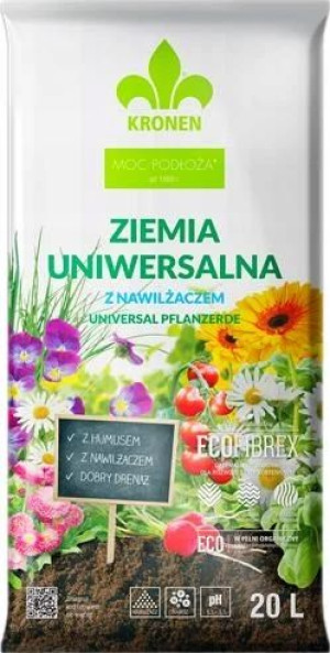 Ziemia Uniwersalna Podłoże 20l + Nawilżacz Kronen