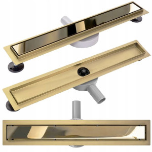 Odpływ Liniowy Neo Mirror Gold Pro Złoty 80 Rea
