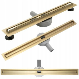 Odpływ Liniowy Neo Slim Gold Mirror Złoty 90 Rea
