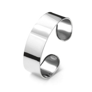 Srebrna bransoletka gładka Bangle, szeroka 2,1 cm polerowana