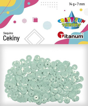 Cekiny okrągłe miętowe pastelowe 7mm Titanum
