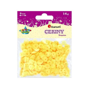 Cekiny okrągłe żółte pastelowe 9mm Titanum