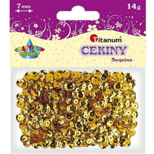 Cekiny okrągłe złote metaliczne 7mm Titanum