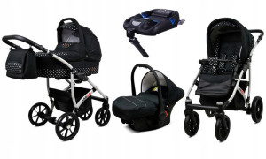 BabyLux Wózek 4w1 dziecięcy Largo + baza ISOFIX