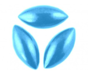 Kaboszony perłowe Horse Eye 15x7mm  błękitne  8 sztuk