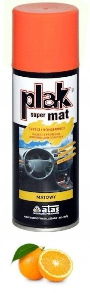 Plak Atas SUPER MAT 200ml czyści KOKPIT POMARAŃCZA