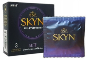 Unimil SKYN ELITE Ultracienkie prezerwatywy bezlateksowe 3szt.