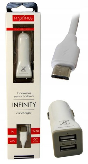 Ładowarka Samochodowa 2USB KABEL microUSB Infinity