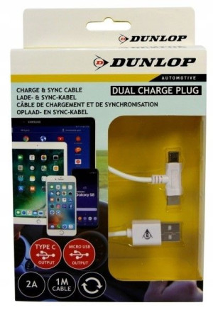 DUNLOP Kabel micro USB/Type-C 2A 12-24V 15248