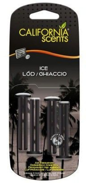 California Car Scents ICE LÓD black w kratkę nawiewu klip clips