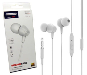Słuchawki przewodowe douszne jack 3,5mm JELLICO BIAŁE