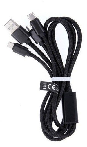 Kabel USB 3w1 maXlife ładuje iPhone Type C Micro