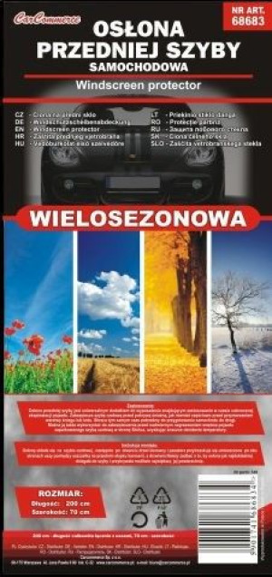 Osłona Uniwersalna Wielosezonowa na przednią szybę 200x70