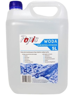 WODA DEMINERALIZOWANA Destylowana Popis bańka 5L