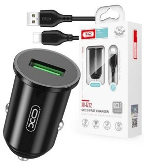 Ładowarka samochodowa iPhone XO TZ12 1xUSB + kabel lightning adapter zapaln