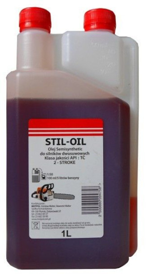 Olej Stil-Oil dwusuwowy czerwony z dozownikiem półsyntetyczny 1L