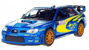 Model 1:36 Subaru Impreza WRC 2007, licencjonowany, napęd pull-back