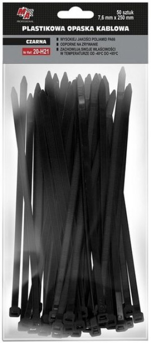 Opaski kablowe 7,6 mm x 250 mm zaciskowe 50 szt. MA Professional