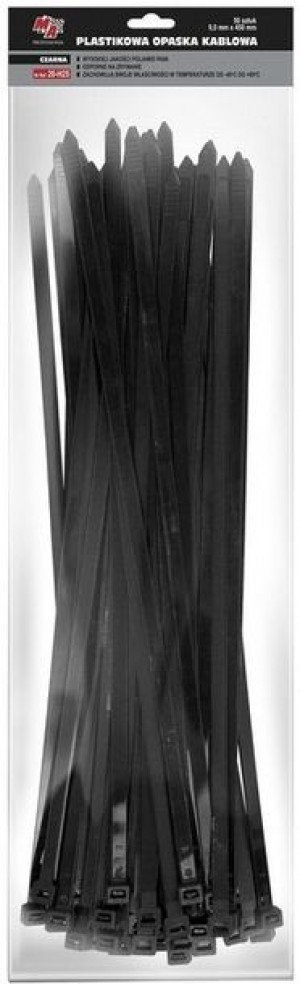 Opaski zaciskowe 9 mm x 450 mm 50 szt. czarne MA Professional