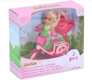Lalka Na Rowerze z Kaskiem Dla Dzieci Eddy Toys